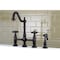Kingston Brass KS1275PKXBS Duchess Bridge Kitchen Faucet W/ Brass Sprayer, Bronze KS1275PKXBS - alternate 3